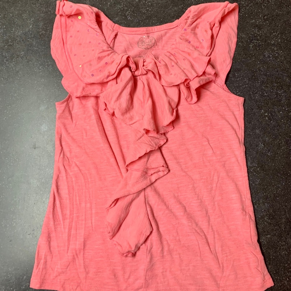Pink ruffle shirt size 7/8